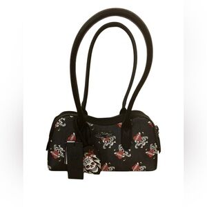 NWT  Ed Hardy Black and Red Skull Print Shoulder Bag